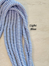 Handmade polymer clay beads strands, jewelry crafts supplies, flat round