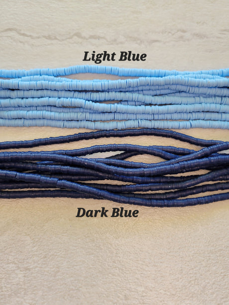 Handmade polymer clay beads, disc beads ,flat round, heishi beads 4mm