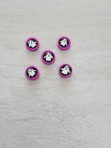 Halloween theme handmade polymer clay beads, flat round with ghost