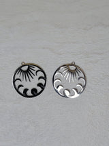 Sun and Moon Phases Pendants: Jewelry Making Charms (2 pc)