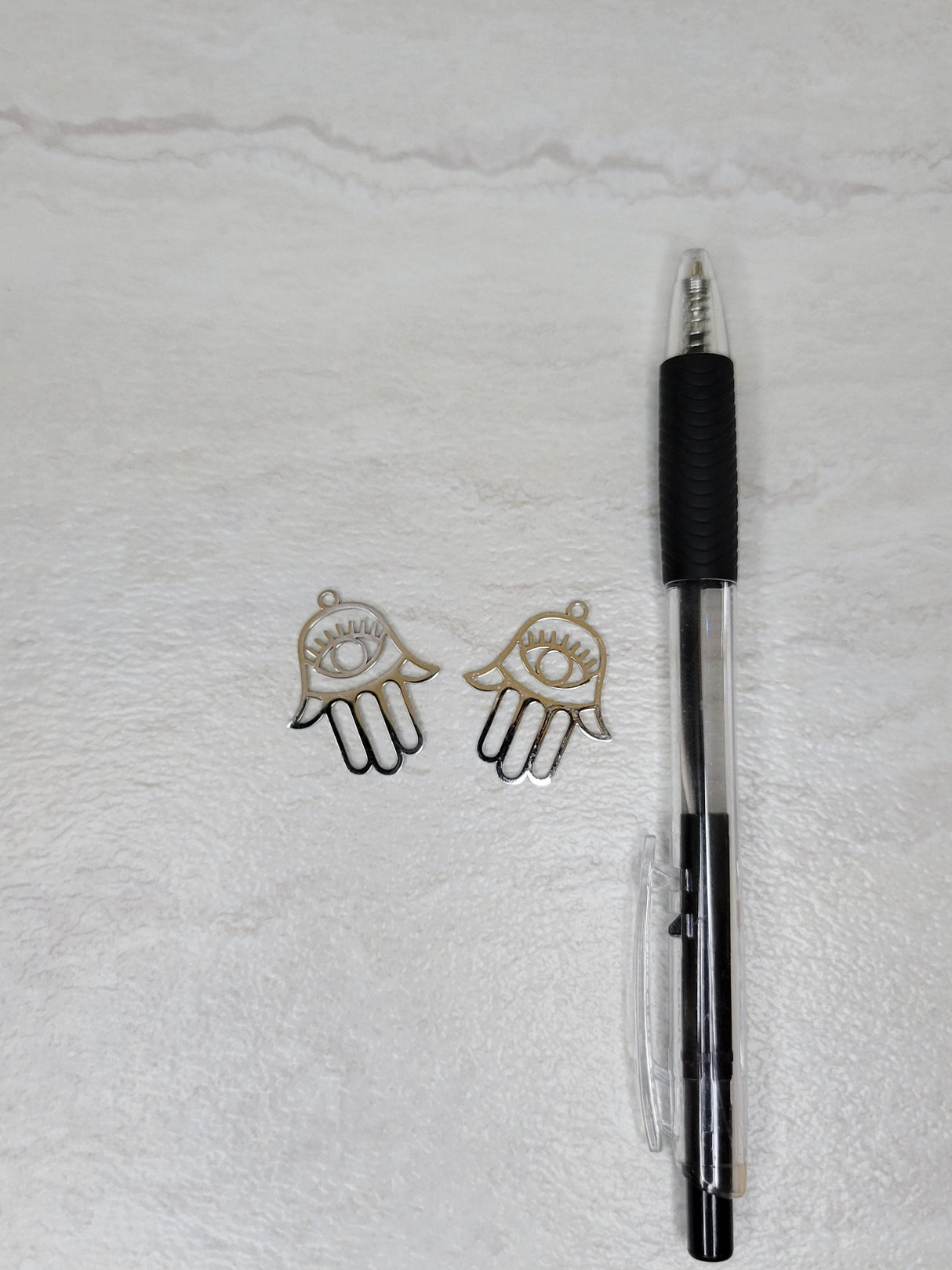 Hamsa hand charm , evil eye charm, jewelry making, stainless steel