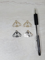 Stainless Steel Moth Charm: Laser Cut Jewelry Pendant