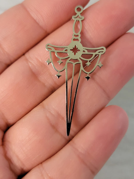 Sword silver color charm , sword pendants witchy charms