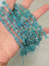 Natural apatite gemstone chip, 15.5 strand crystal chip jewelry making