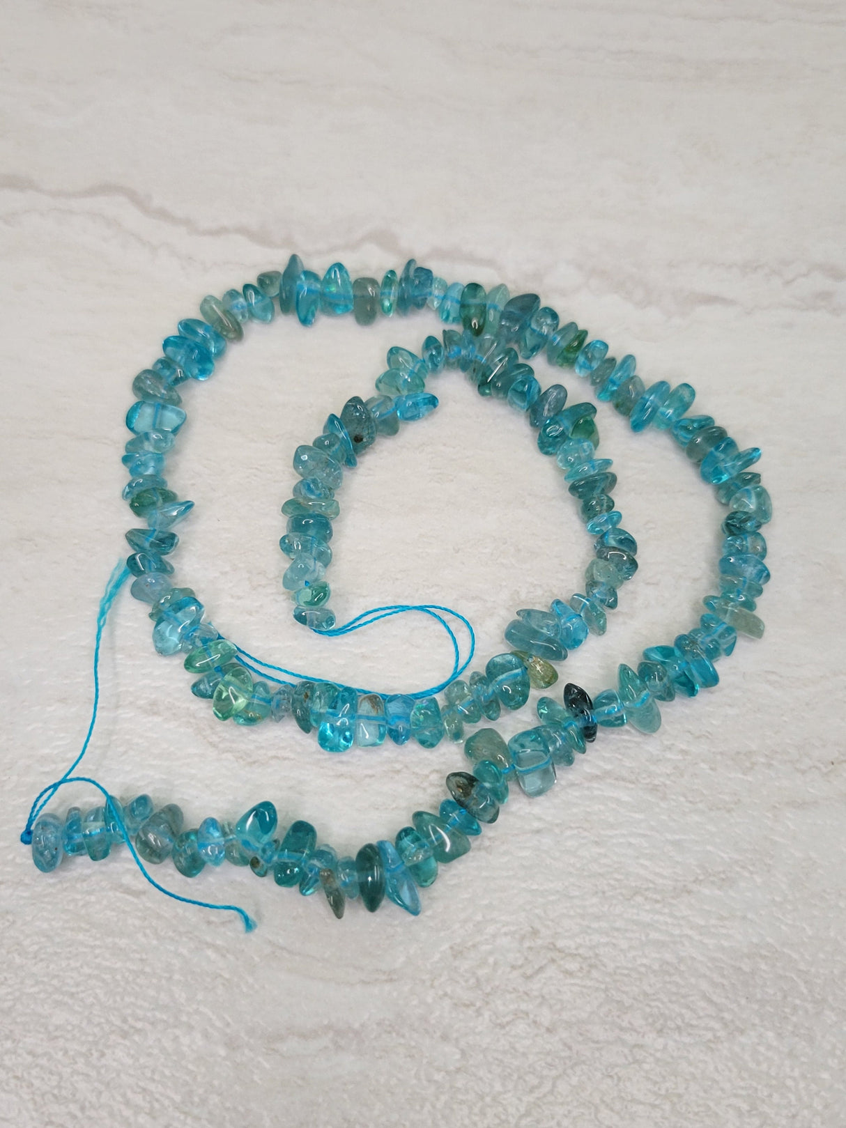 Natural apatite gemstone chip, 15.5 strand crystal chip jewelry making