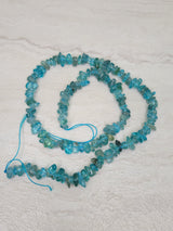 Natural apatite gemstone chip, 15.5 strand crystal chip jewelry making