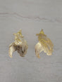 Etched metal goldfish, light gold color , 2 charms, Fish Charms, Jewelry Making
