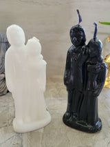 Decorative ritual wedding couple shaped candle white, spell candles
