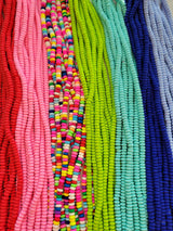 Handmade polymer clay beads strands, jewelry crafts supplies, flat round