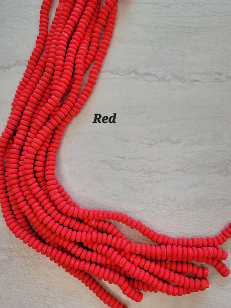 Handmade polymer clay beads strands, jewelry crafts supplies, flat round