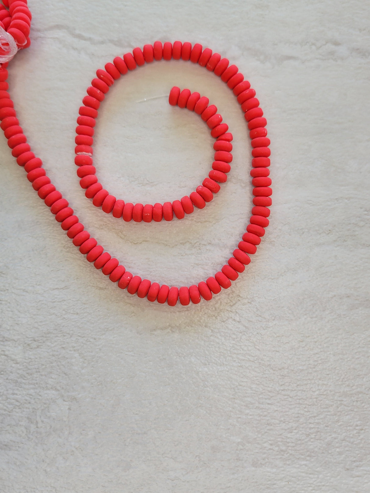 Handmade polymer clay beads strands, jewelry crafts supplies, flat round