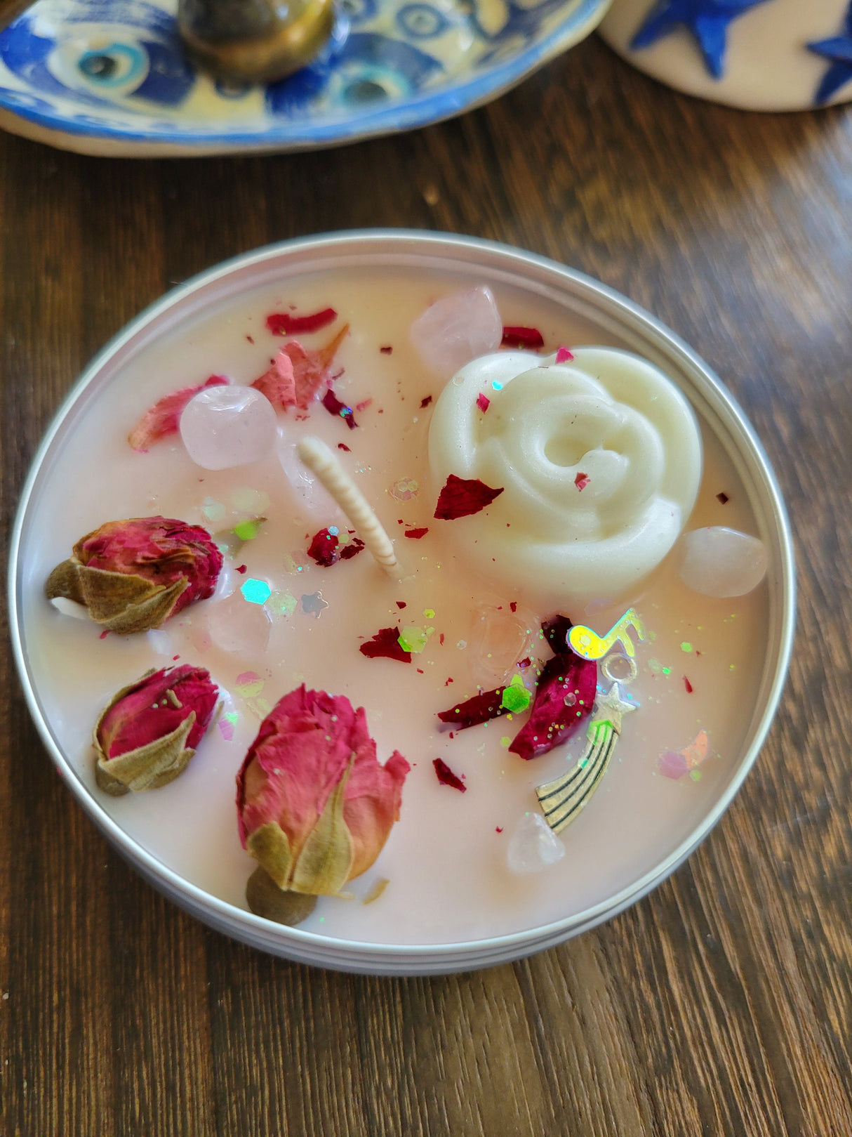 Roses Soy Candle: Self-Love Intention Candle, Valentine Gift