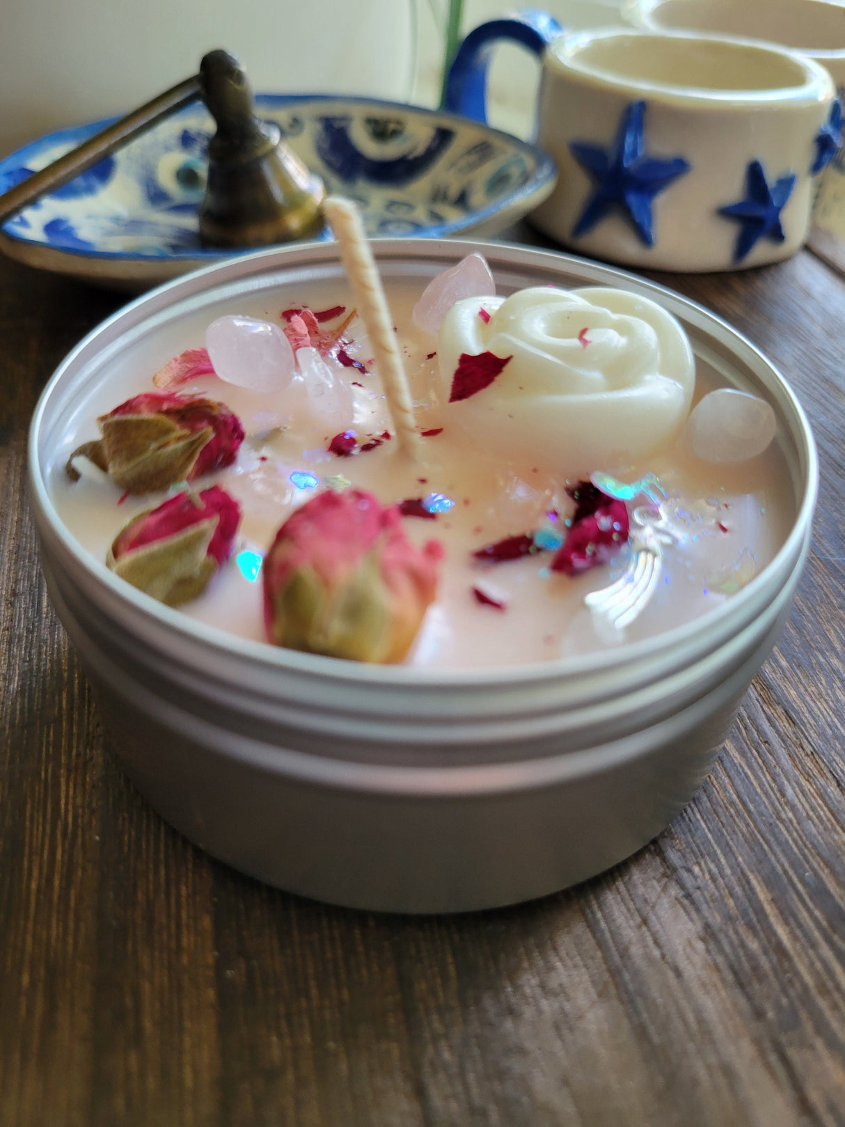 Roses Soy Candle: Self-Love Intention Candle, Valentine Gift