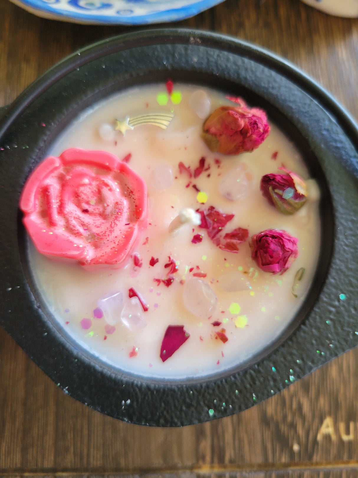 Small cauldron soy candle intention candle