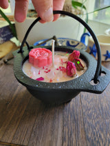 Small cauldron soy candle intention candle