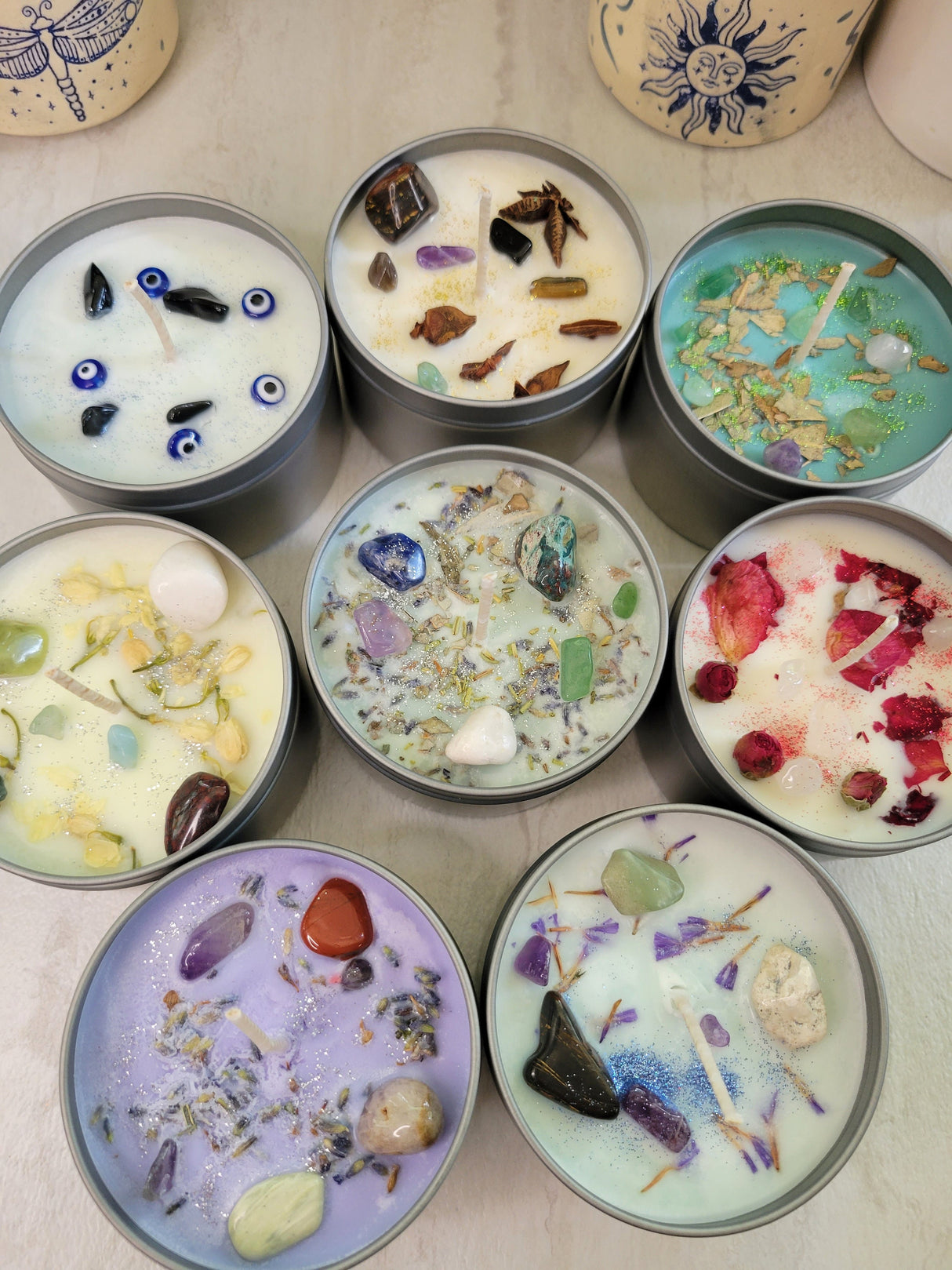 Soy Candles Crystal Chips Candles 8oz Housewarming Candle Hand Poured Candles Gift for her