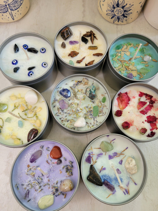 Soy Candles Crystal Chips Candles 8oz Housewarming Candle Hand Poured Candles Gift for her