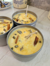 Prosperity Candle: Cinnamon Apple Scented Soy Candle with Pyrite