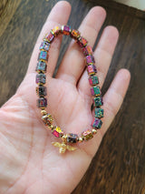 Lava Rock Hexagon Bead Bracelet: Bee Charm Oil Diffuser