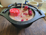 Small cauldron soy candle intention candle