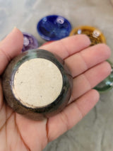 Handmade ceramic incense burner bowls embossed assorted designs, incense cones holder