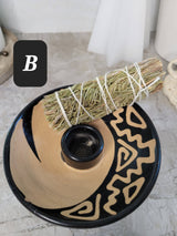 Ceramic gecko design burner handmade, incense stick, palo santo wood burner