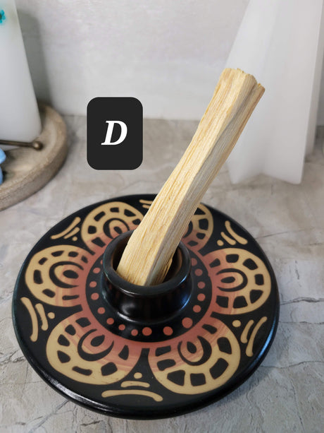 Ceramic gecko design burner handmade, incense stick, palo santo wood burner