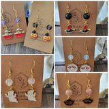 Halloween Earrings: Crystal Bead Witchy Jewelry