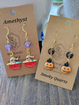 Halloween Earrings: Crystal Bead Witchy Jewelry