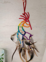 Kokopelli Dreamcatcher: Multi-Colored Beaded Wall Art