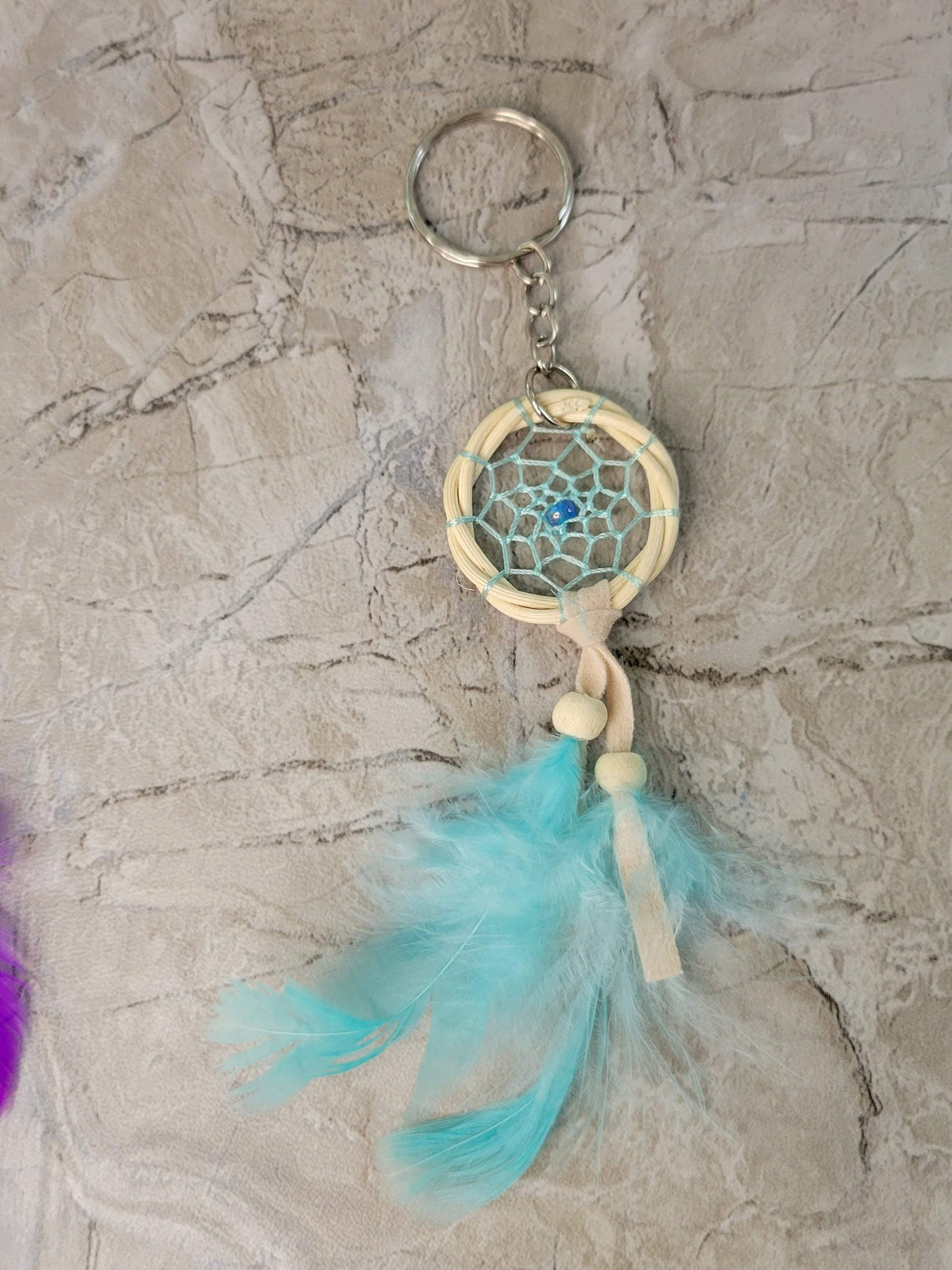 Handmade Dreamcatcher Keychain: Boho Feather Ornament