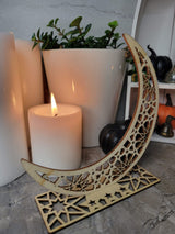 Handmade Wooden Moon Ornament: Witchy Tabletop Decor