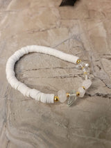 Evil Eye & Quartz Crystal Chip Bracelet Set - Handmade