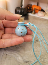Ceramic perfume bottle pendant necklace , essential oil vial necklace