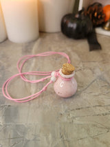 Ceramic perfume bottle pendant necklace , essential oil vial necklace