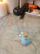Ceramic perfume bottle pendant necklace , essential oil vial necklace