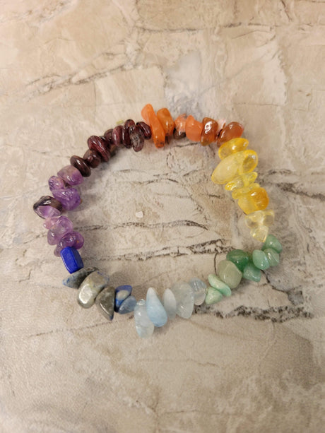 Chakra gemstone stretch bracelets, with crystal threads, handmade stretch bracelets