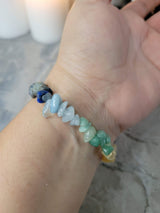 Chakra gemstone stretch bracelets, with crystal threads, handmade stretch bracelets