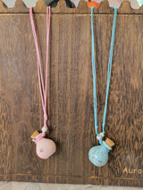 Ceramic perfume bottle pendant necklace , essential oil vial necklace