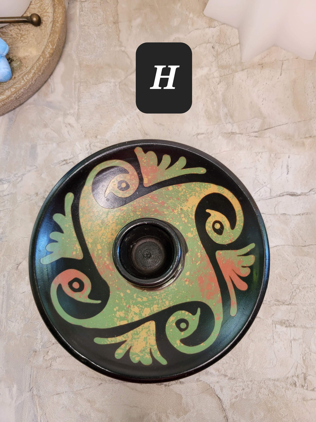 Ceramic gecko design burner handmade, incense stick, palo santo wood burner