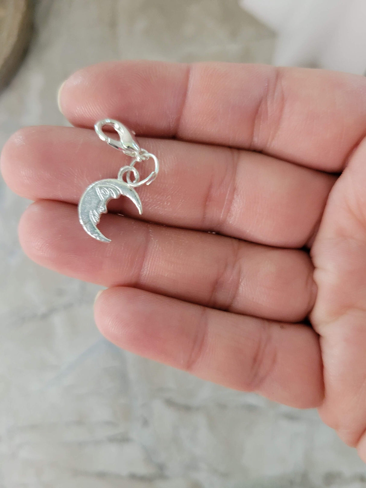 Charm triple moon , pentacle, om ,crescent moon with lobster claw clasps 5 pendants set