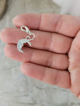 Charm triple moon , pentacle, om ,crescent moon with lobster claw clasps 5 pendants set