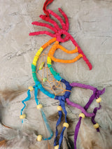 Kokopelli Dreamcatcher: Multi-Colored Beaded Wall Art
