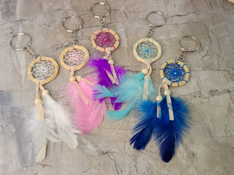 Handmade Dreamcatcher Keychain: Boho Feather Ornament