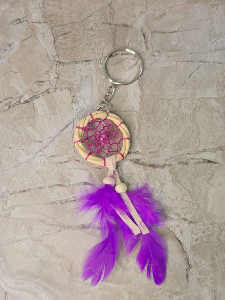 Handmade Dreamcatcher Keychain: Boho Feather Ornament