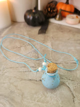 Ceramic perfume bottle pendant necklace , essential oil vial necklace