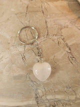 Heart Crystal Keychain: Natural Gemstone Keyring