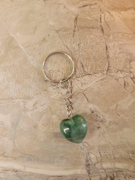 Heart Crystal Keychain: Natural Gemstone Keyring