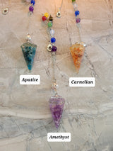 Resin Dowsing Pendulum: Chakra Jewelry with Natural Gemstone Chips