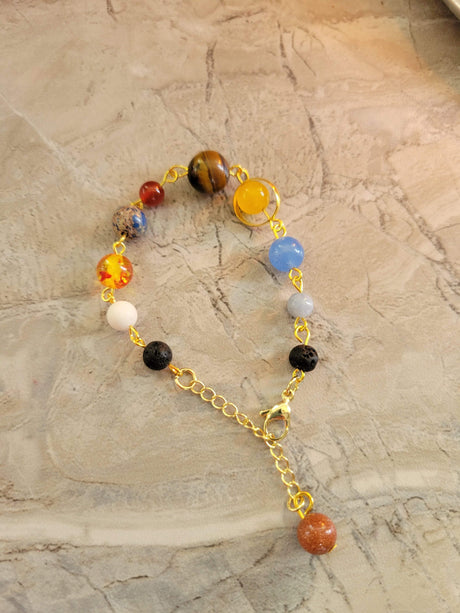 Universe galaxy the nine planets guardian star, natural mixed gemstone beads bracelets
